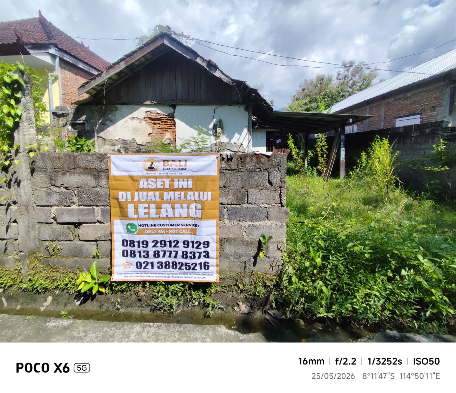 Lelang Rumah luas 2 are di Celukan Bawang, Gerokgak, Buleleng — foto 1