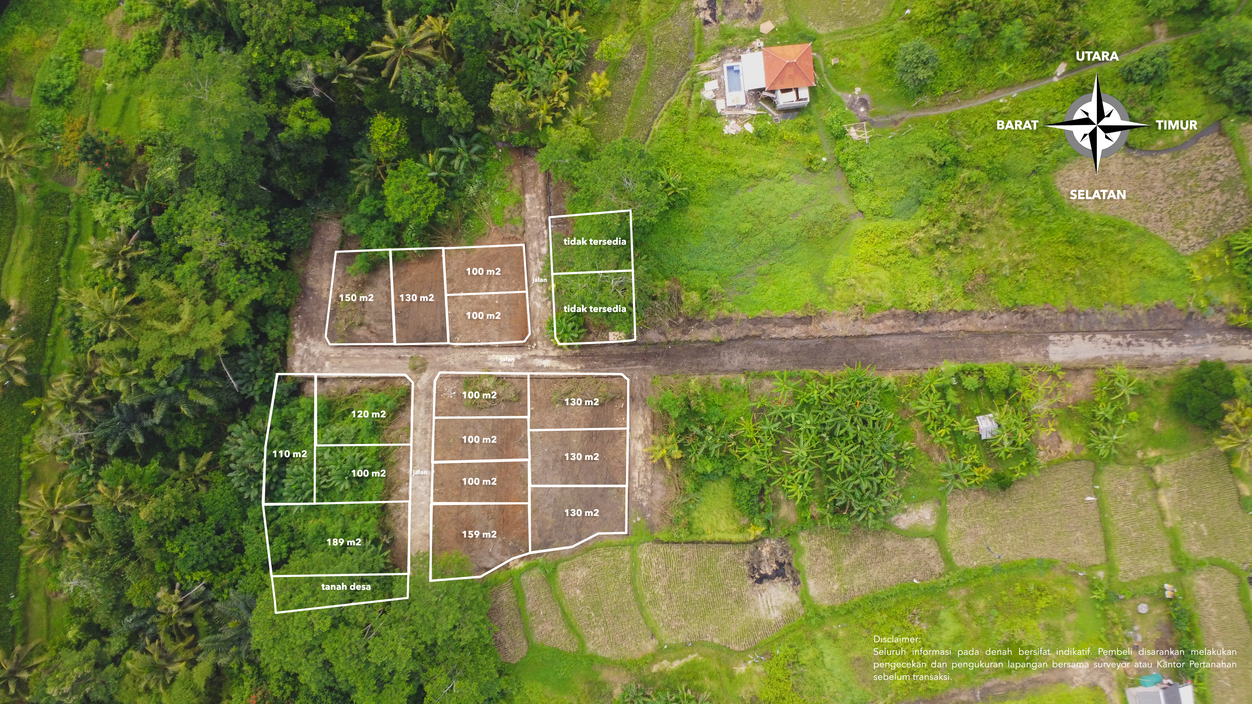 Tanah Kavling 1,3 are dan 1,5 are di Beng, Gianyar 